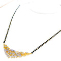Refined Leaf Accented Diamond + 18k Gold Mangal Sutra 