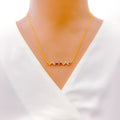 Vibrant ZIG- ZAG Diamond +18k Gold Necklace 