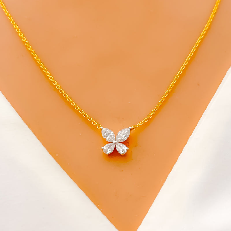 Delicate Diamond Butterfly + 18k Gold Necklace 