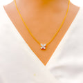 Delicate Diamond Butterfly + 18k Gold Necklace 