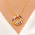Charming Vibrant Diamond + 18k Gold Necklace 