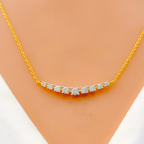 Dazzling Graduating Diamond + 18k Gold Necklace 