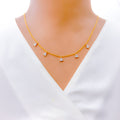 Ethereal Dangling Triangular Diamond + 18k Gold Necklace 