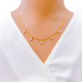 Petite Shimmering Drop Diamond + 18k Gold Necklace 