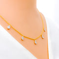 Petite Shimmering Drop Diamond + 18k Gold Necklace 