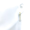 Sophisticated Dangling Circle Diamond + 18k Gold Hanging Earrings 