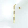 Sophisticated Dangling Circle Diamond + 18k Gold Hanging Earrings 