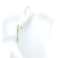 Shiny Paper Clip Diamond + 18k Gold Hanging Earrings 