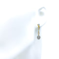 Sparkling Hanging Oval Diamond + 18k Gold Hanging Earrings