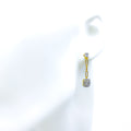 Decorative Cushion Diamond + 18k Gold Hanging Earrings 