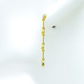 Delicate Blooming Flower Diamond + 18k Gold Hanging Earrings