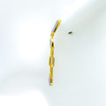 Distinct U Loop Diamond + 18k Gold Hanging Earrings 