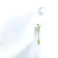 Striking Sleek Diamond + 18k Gold Hanging Earrings 