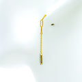 Striking Sleek Diamond + 18k Gold Hanging Earrings 