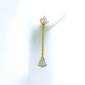 Tasteful Triangle Diamond + 18k Gold Hanging Earrings 