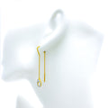 Upscale Bright Halo Diamond + 18k Gold Threader Earrings