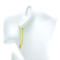 Stately Radiant Oval Diamond + 18k Gold Threader Earrings 