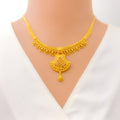 Regal Sophisticated 22k Gold Fanned Necklace Set