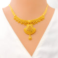 Regal Sophisticated 22k Gold Fanned Necklace Set