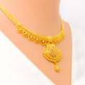 Regal Sophisticated 22k Gold Fanned Necklace Set