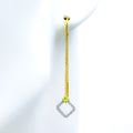 Stunning Geometric Diamond + 18k Gold Threader Earrings 