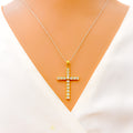 Diamond Heart Cross + 18k Gold Pendant