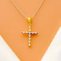 Petite Diamond Cross + 18k Gold Pendant