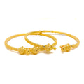 Dressy Beaded 22k Gold Pipe Bangles