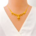 Trendy Lightweight 22k Gold Gleaming Necklace Set 