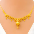 Trendy Lightweight 22k Gold Gleaming Necklace Set 