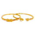 Delicate Dotted 22k Gold Pipe Bangles