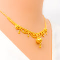 Trendy Lightweight 22k Gold Gleaming Necklace Set 