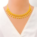 Dazzling Striped 22k Gold Charming Necklace Set 