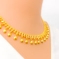 Dazzling Striped 22k Gold Charming Necklace Set 