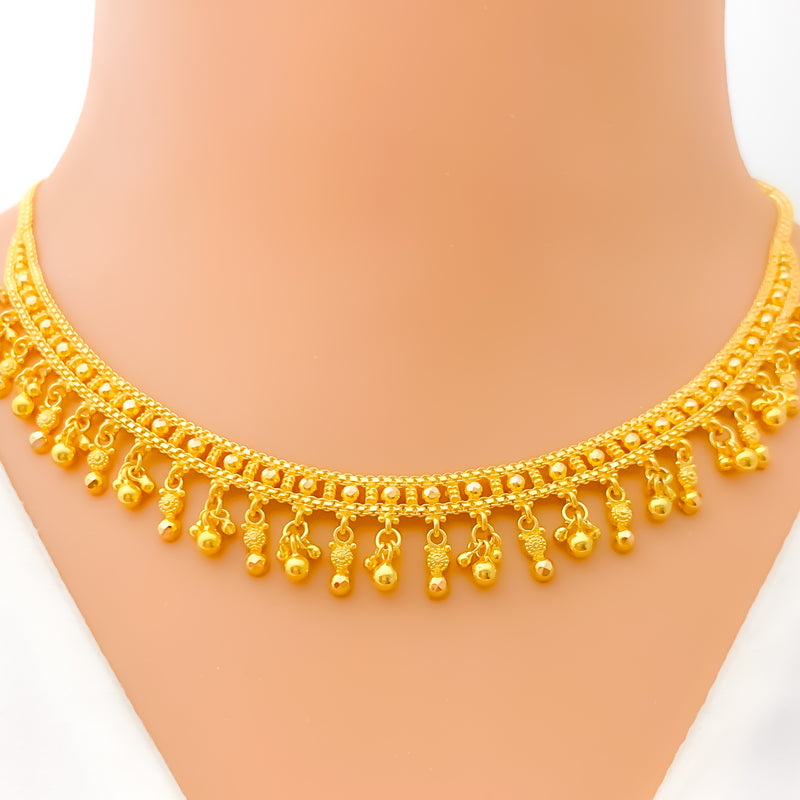 Impressive Sleek Heirloom 22k Gold Necklace Set