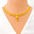 Charming Tasseled 22k Gold Chandelier Necklace Set 