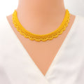 Royal Lustrous Laced 22k Gold Necklace Set 