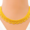 Royal Lustrous Laced 22k Gold Necklace Set 