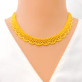 Royal Lustrous Laced 22k Gold Necklace Set 