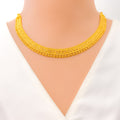 Reflective Bright Artistic 22k Gold Necklace Set 