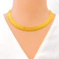 Reflective Bright Artistic 22k Gold Necklace Set 