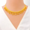 Dynamic Classy Tasseled 22k Gold Necklace Set 