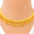 Dynamic Classy Tasseled 22k Gold Necklace Set 