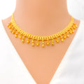 Dynamic Classy Tasseled 22k Gold Necklace Set 