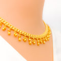 Dynamic Classy Tasseled 22k Gold Necklace Set 