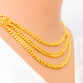 Bold Poised Three Layered 22k Gold Necklace Set