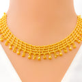 Unique Captivating Rippled Chain 22k Gold Necklace Set