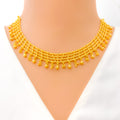 Unique Captivating Rippled Chain 22k Gold Necklace Set