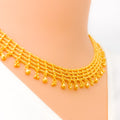 Unique Captivating Rippled Chain 22k Gold Necklace Set