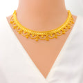 Impeccable Geometric Laced 22k Gold Necklace Set 